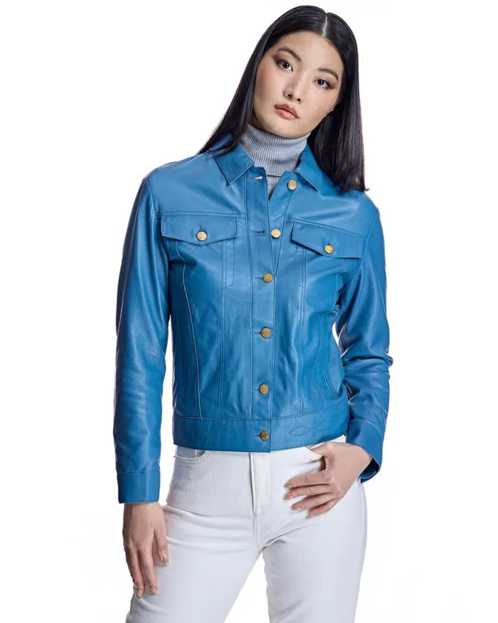 Jackets Women039s Maximilian Button Down Leather Jacket