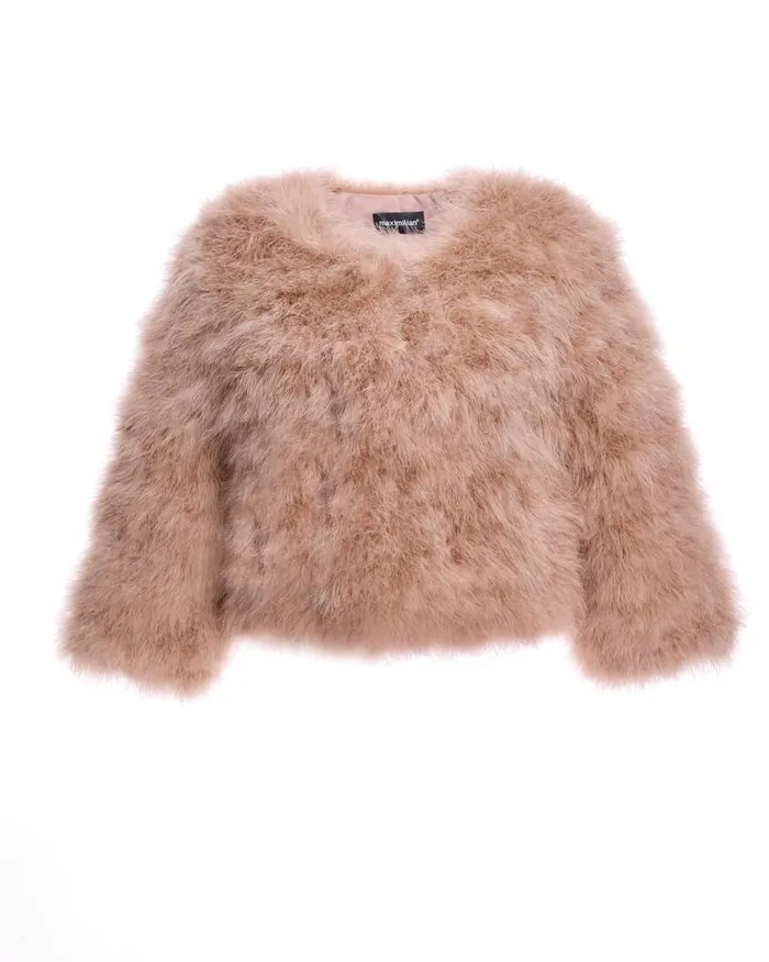 Jackets Women039s Maximilian Collarless Feather Bolero