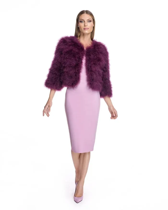 Jackets Women039s Maximilian Collarless Feather Bolero