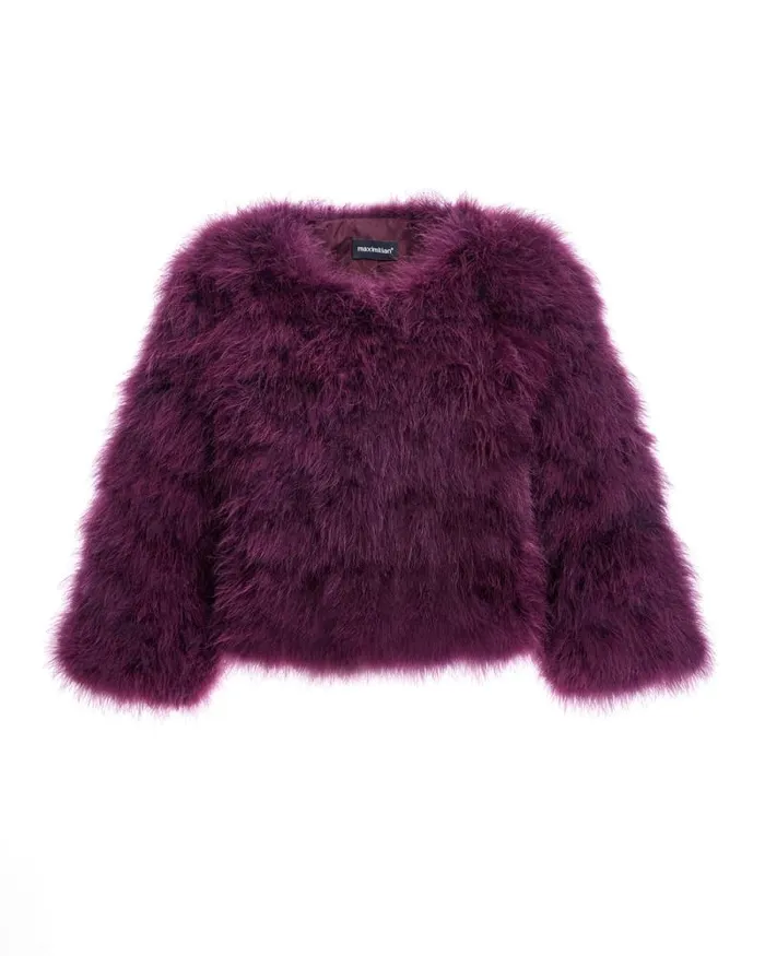 Jackets Women039s Maximilian Collarless Feather Bolero