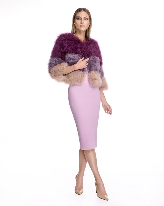 Jackets Women039s Maximilian Collarless Feather Bolero