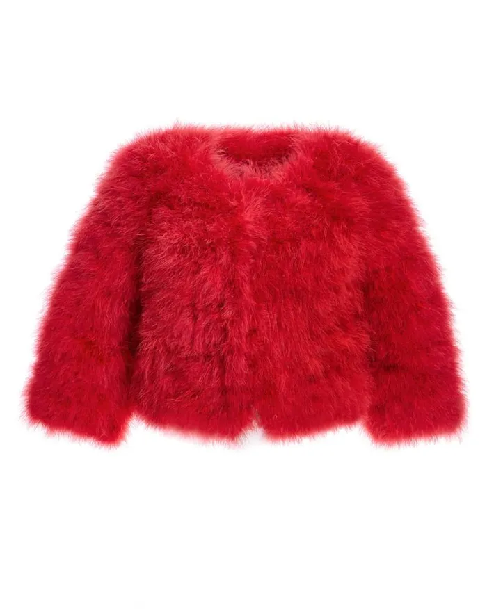 Jackets Women039s Maximilian Collarless Feather Bolero