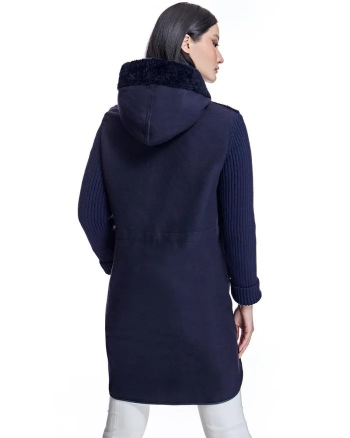 Jackets Women039s Maximilian Hooded Shearling Jacket With Zipper