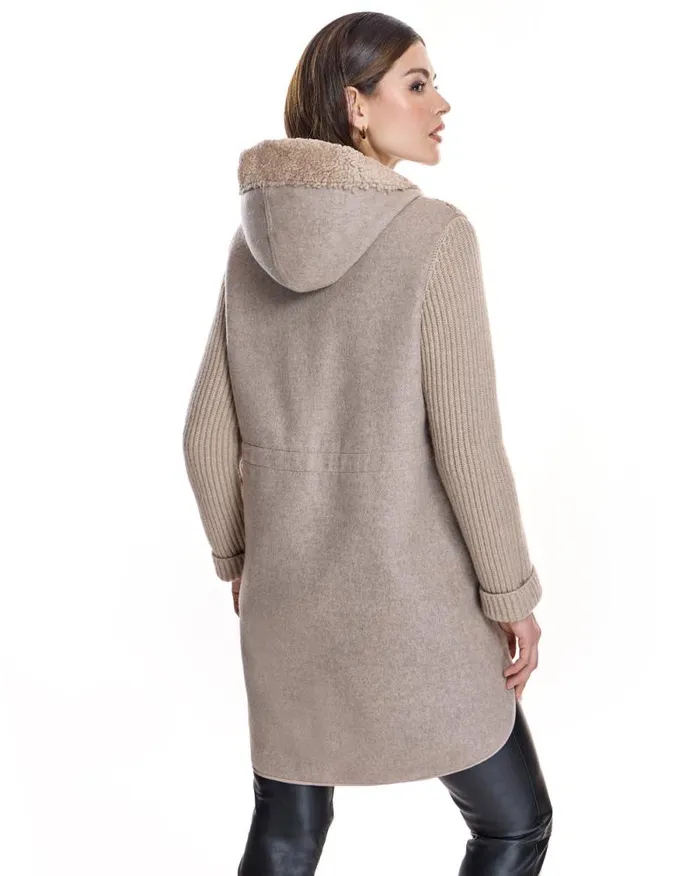 Jackets Women039s Maximilian Hooded Shearling Jacket With Zipper