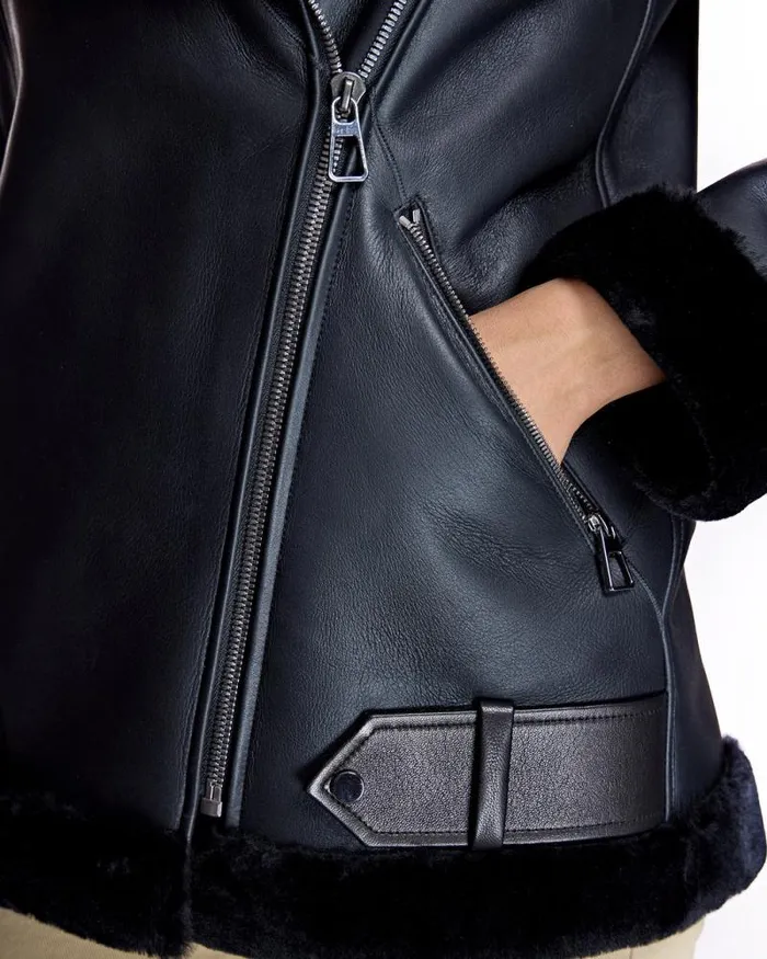 Jackets Women039s Maximilian Julia and Stella Shearling Motorcycle Jacket