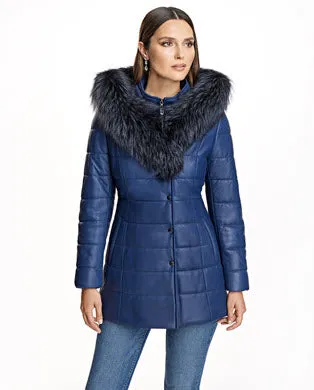 Jackets Women039s Maximilian Leather Jacket With Fox Hood