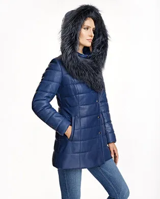 Jackets Women039s Maximilian Leather Jacket With Fox Hood