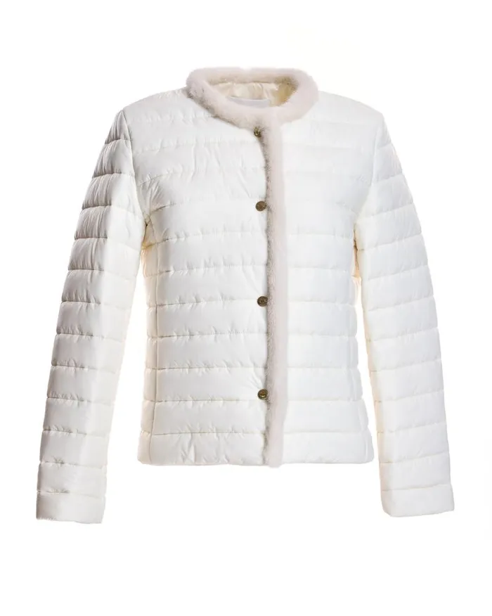 Jackets Women039s Maximilian Nylon Jacket With Mink Trim