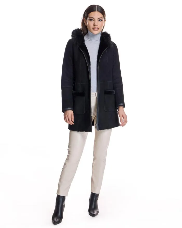 Jackets Women039s Maximilian Shearling Lamb Jacket With Toscana Lamb Trim Hood