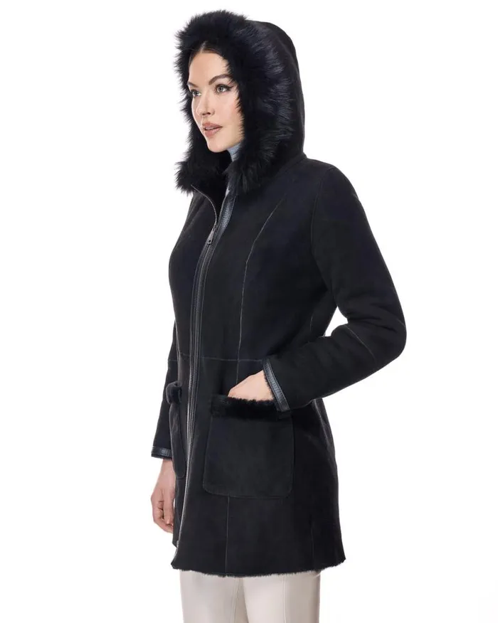 Jackets Women039s Maximilian Shearling Lamb Jacket With Toscana Lamb Trim Hood