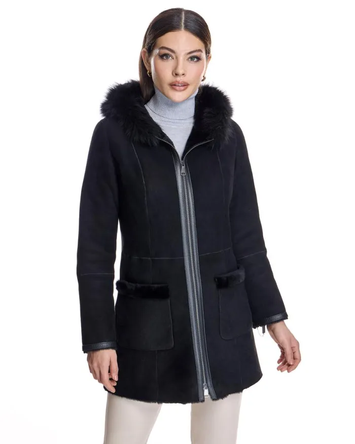 Jackets Women039s Maximilian Shearling Lamb Jacket With Toscana Lamb Trim Hood