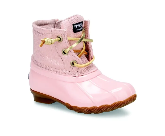 Kids Saltwater Sparkle Duck Boot Blush Shimmer Sperry Boots