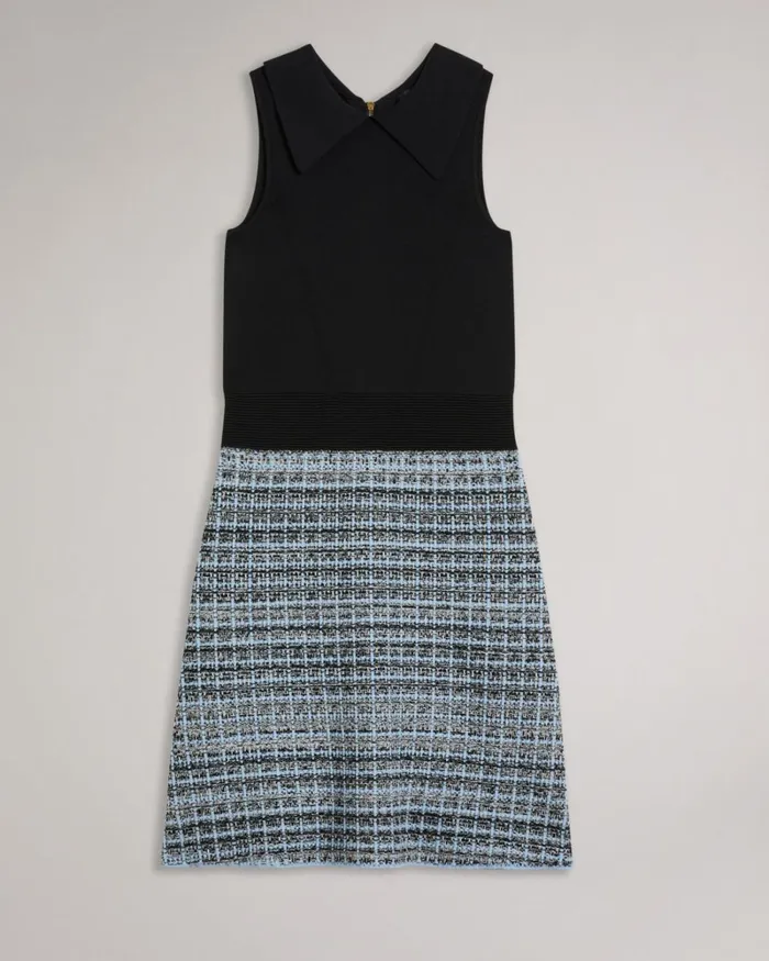 Knit Bodice Shift Dress Black Women Ted Baker Clothing