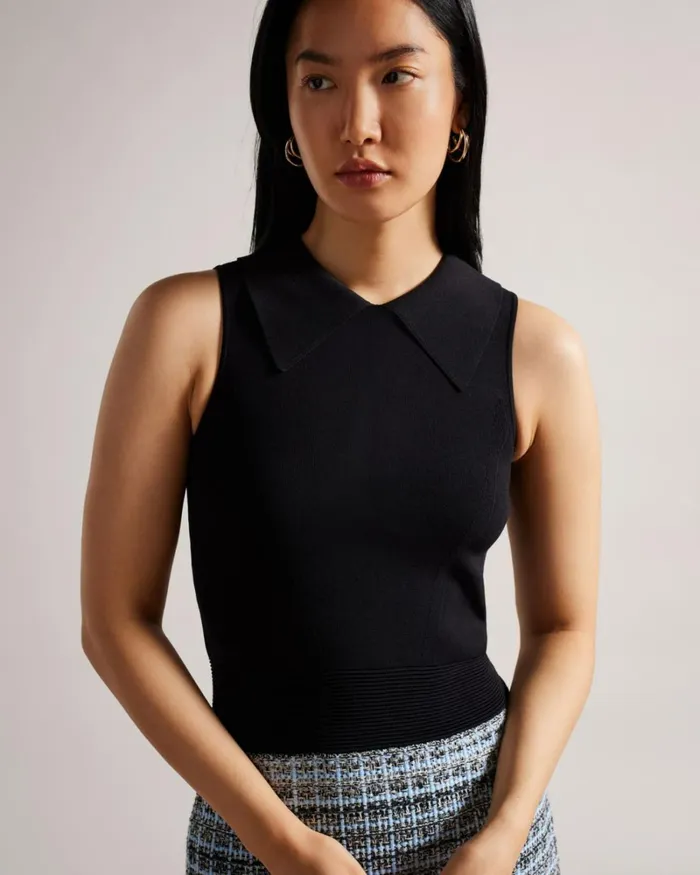 Knit Bodice Shift Dress Black Women Ted Baker Clothing