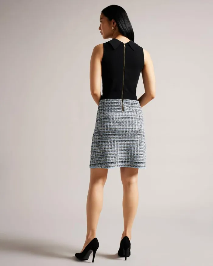 Knit Bodice Shift Dress Black Women Ted Baker Clothing