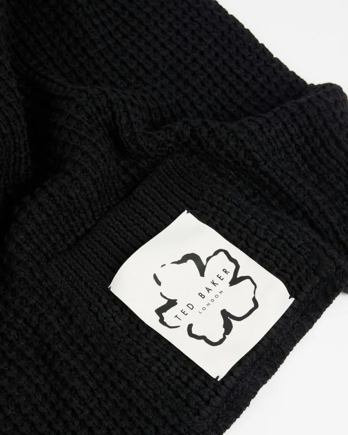 Knit Scarf With Pocket Detail Black Women Ted Baker Scarves Knit Scarf With Pocket Detail Black Women Ted Baker Scarves