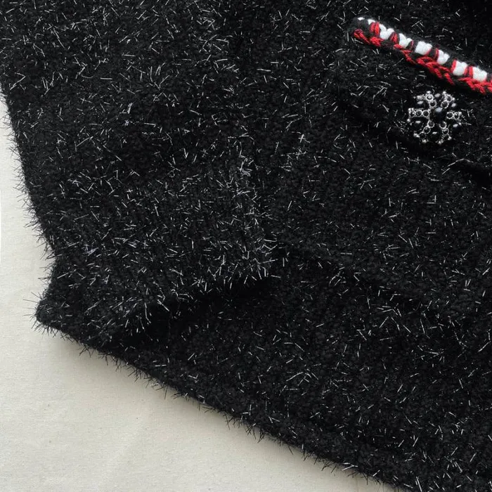 Knitwear Woman SelfPortrait Black Metallic Yarn Cardigan Knitwear Woman SelfPortrait Black Metallic Yarn Cardigan