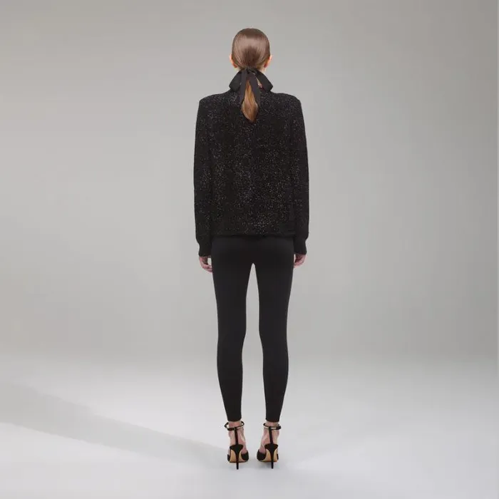 Knitwear Woman SelfPortrait Black Sequin Knit Cardigan Knitwear Woman SelfPortrait Black Sequin Knit Cardigan