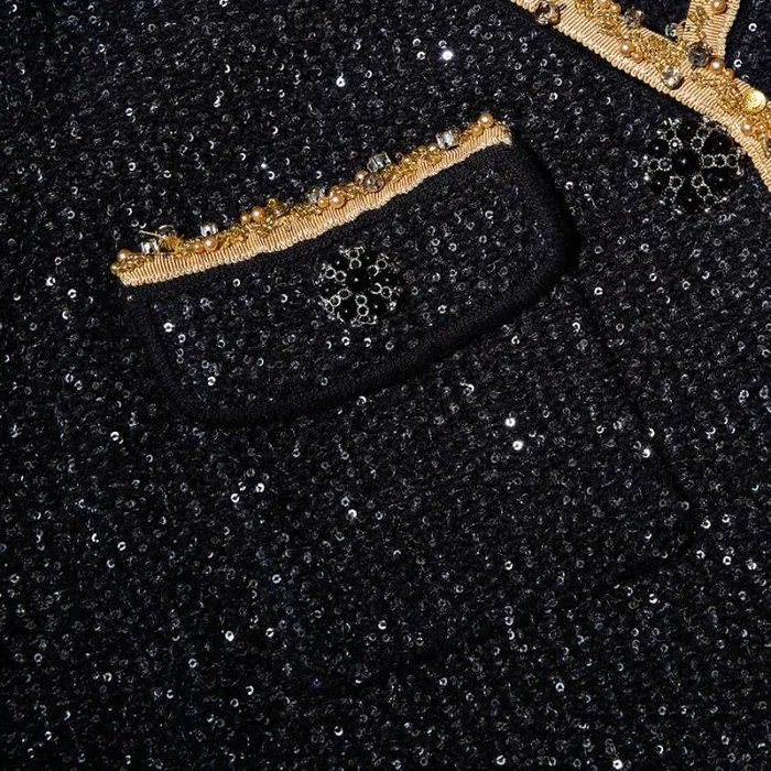 Knitwear Woman SelfPortrait Black Sequin Knit Cardigan Knitwear Woman SelfPortrait Black Sequin Knit Cardigan