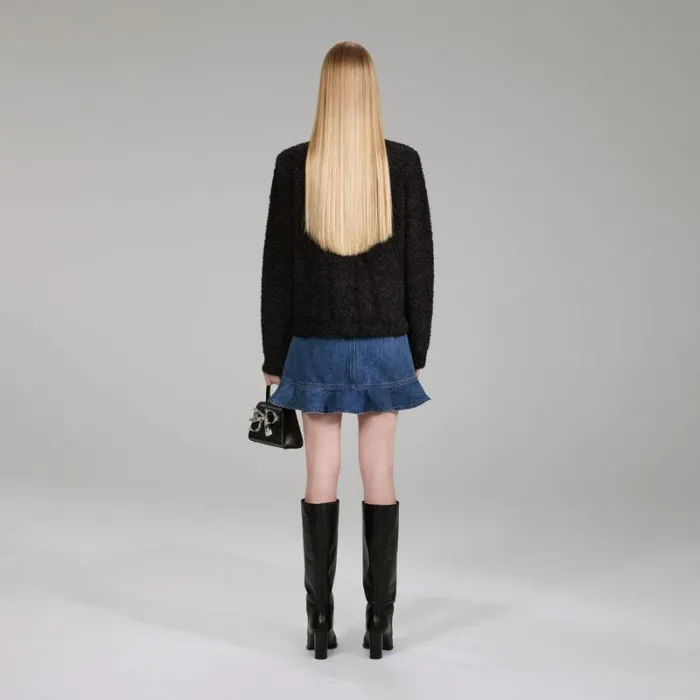 Knitwear Woman SelfPortrait Black Sequin Knit Cardigan Knitwear Woman SelfPortrait Black Sequin Knit Cardigan
