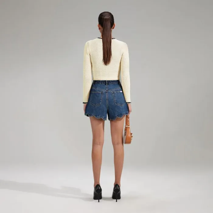 Knitwear Woman SelfPortrait Black Sequin Knit Crop Cardigan Knitwear Woman SelfPortrait Black Sequin Knit Crop Cardigan