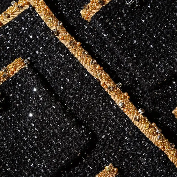 Knitwear Woman SelfPortrait Black Sequin Knit Crop Cardigan Knitwear Woman SelfPortrait Black Sequin Knit Crop Cardigan