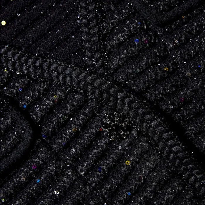 Knitwear Woman SelfPortrait Black Sequin Long Knit Cardigan Knitwear Woman SelfPortrait Black Sequin Long Knit Cardigan