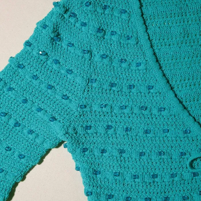 Knitwear Woman SelfPortrait Green Beaded Knit Cardigan Knitwear Woman SelfPortrait Green Beaded Knit Cardigan