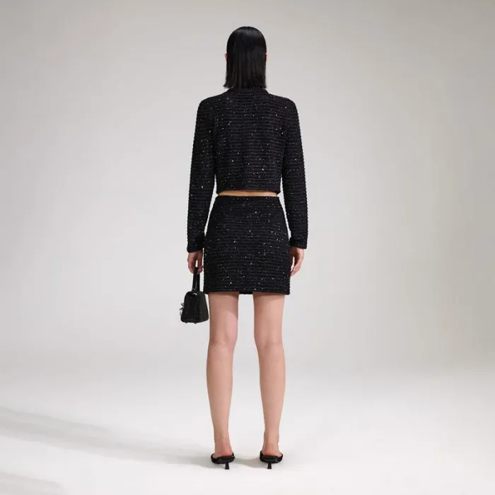 Knitwear Woman SelfPortrait Green Beaded Knit Mini Skirt Knitwear Woman SelfPortrait Green Beaded Knit Mini Skirt