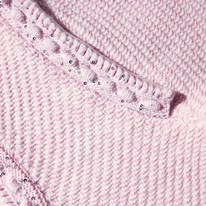 Knitwear Woman SelfPortrait Pink Knit Crop Cardigan Knitwear Woman SelfPortrait Pink Knit Crop Cardigan