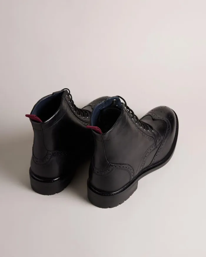 Lace Up Leather Boot Black Men Ted Baker Boots