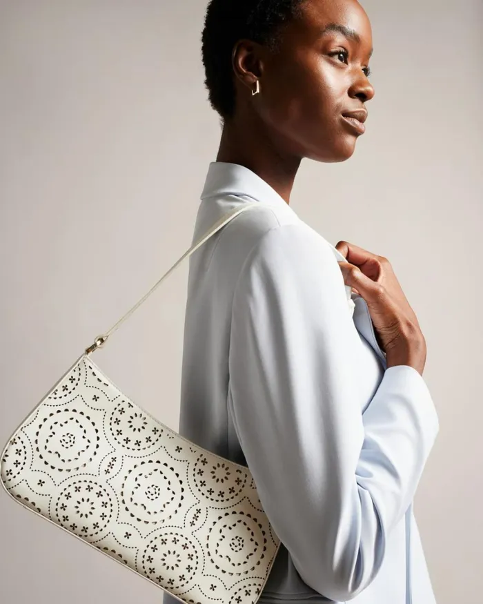 Laser Cut Magnolia Shoulder Bag White Women Ted Baker Bags