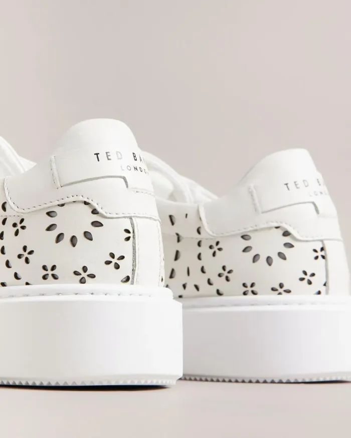 Laser Cut Platform Trainers White Women Ted Baker Sneakers
