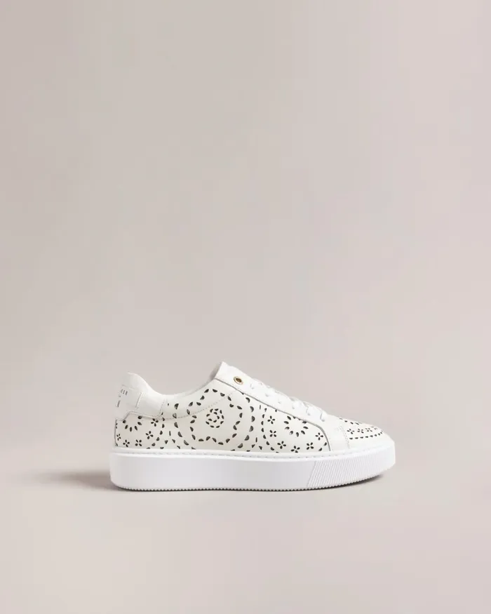 Laser Cut Platform Trainers White Women Ted Baker Sneakers
