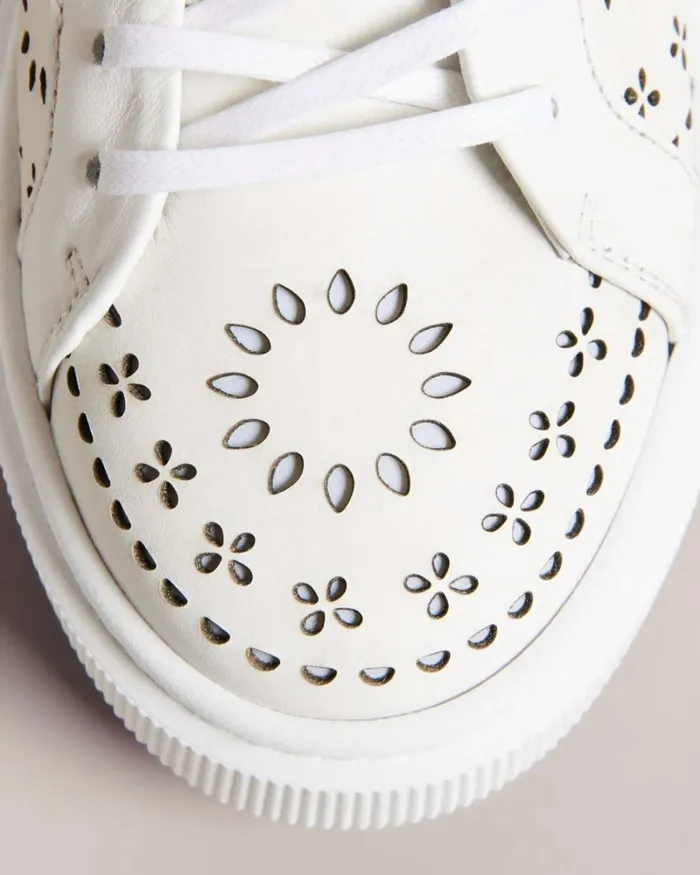 Laser Cut Platform Trainers White Women Ted Baker Sneakers
