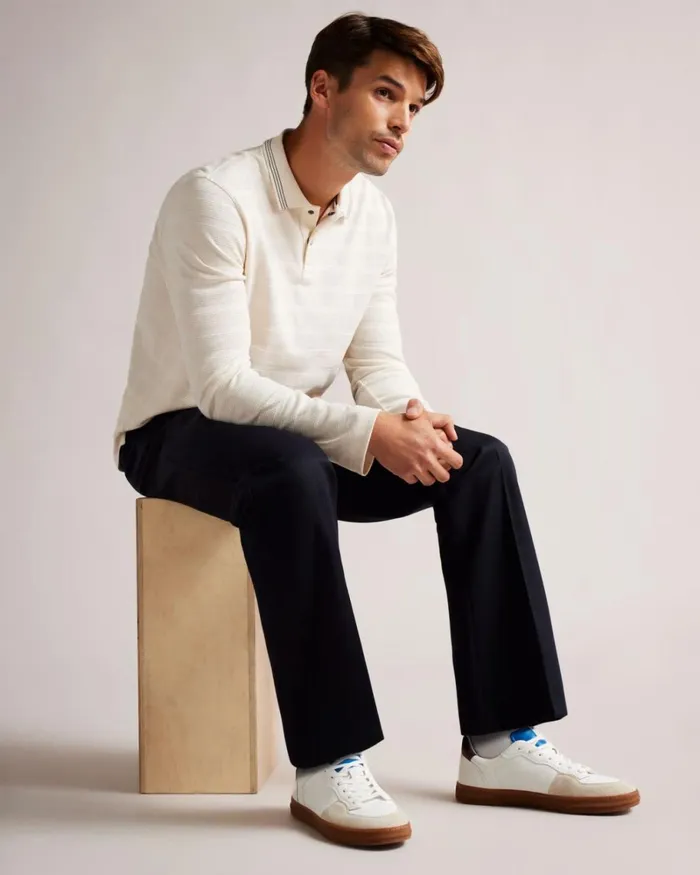 Leather And Suede Trainers White Men Ted Baker Sneakers