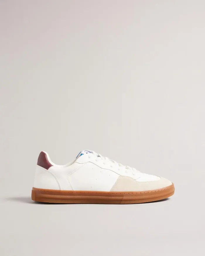 Leather And Suede Trainers White Men Ted Baker Sneakers