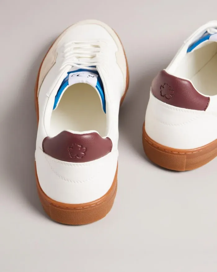 Leather And Suede Trainers White Men Ted Baker Sneakers