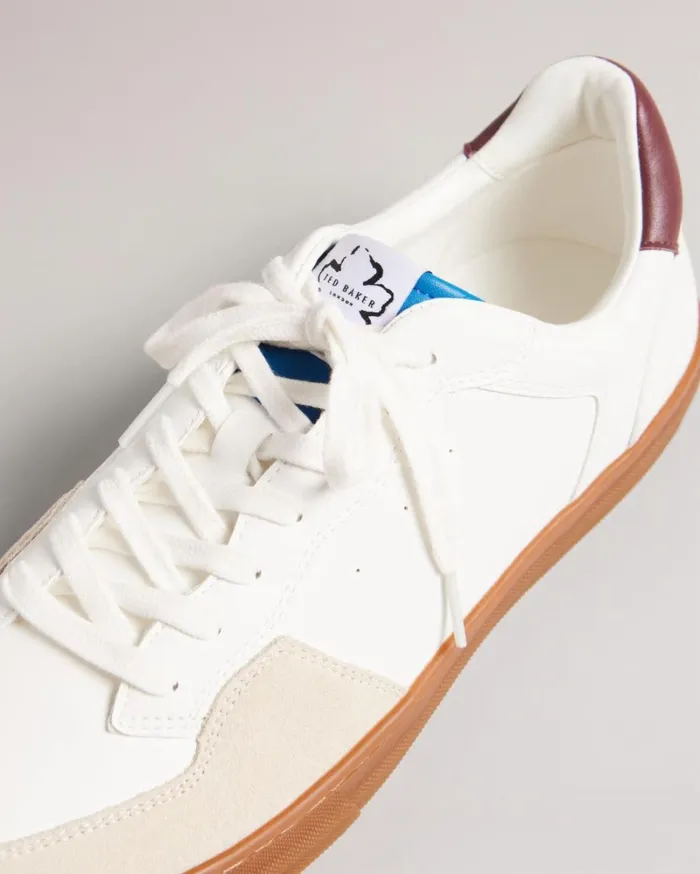 Leather And Suede Trainers White Men Ted Baker Sneakers