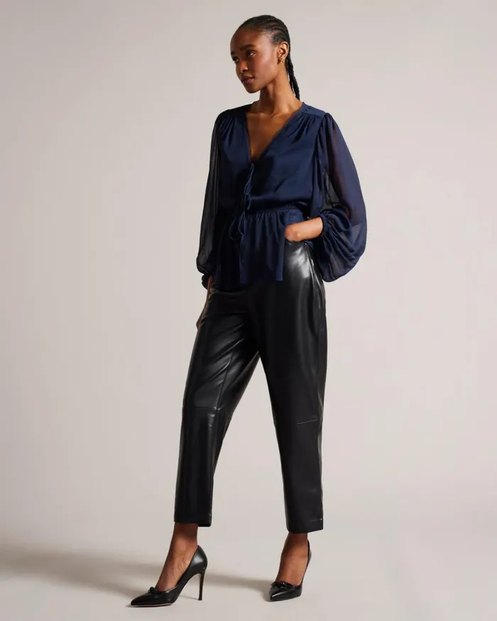 Leather Bow Embellished Court Heels Black Women Ted Baker Heels