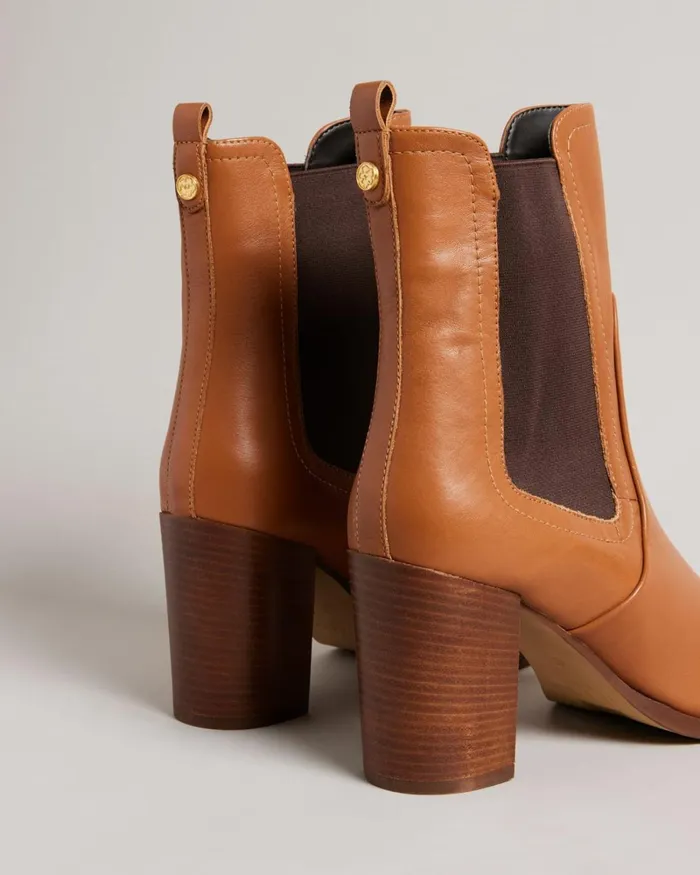 Leather Heeled Chelsea Boots Tan Women Ted Baker Boots