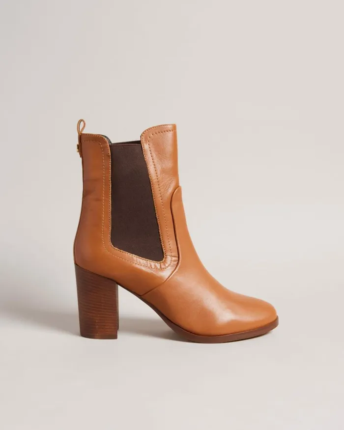 Leather Heeled Chelsea Boots Tan Women Ted Baker Boots
