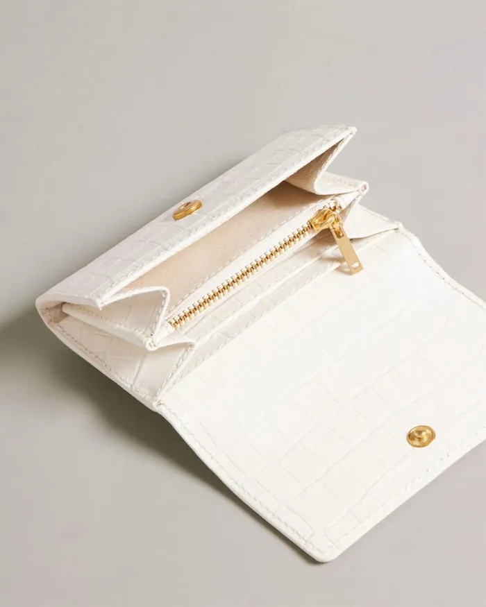 Leather Imitation Croc Purse Ivory Women Ted Baker Wallets and Card Holders