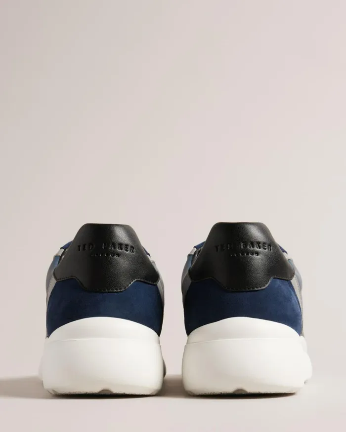 Leather Trainers Navy Men Ted Baker Sneakers