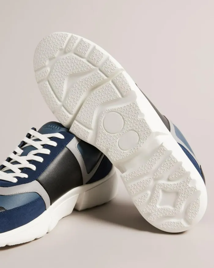 Leather Trainers Navy Men Ted Baker Sneakers Leather Trainers Navy Men Ted Baker Sneakers