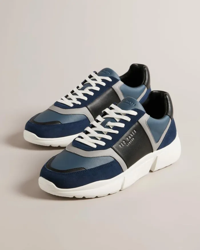 Leather Trainers Navy Men Ted Baker Sneakers Leather Trainers Navy Men Ted Baker Sneakers