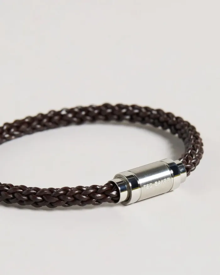 Leather Woven Bracelet BrownChocolate Men Ted Baker Watches and Jewelry