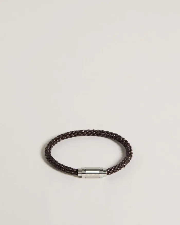 Leather Woven Bracelet BrownChocolate Men Ted Baker Watches and Jewelry Leather Woven Bracelet BrownChocolate Men Ted Baker Watches and Jewelry