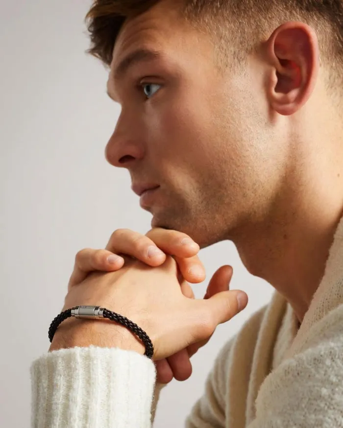 Leather Woven Bracelet BrownChocolate Men Ted Baker Watches and Jewelry Leather Woven Bracelet BrownChocolate Men Ted Baker Watches and Jewelry