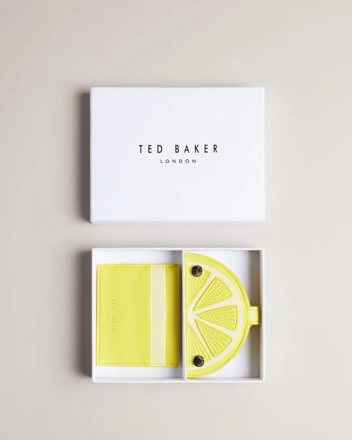 Lemon Slice Keyring And Card Holder Yellow Women Ted Baker Wallets and Card Holders